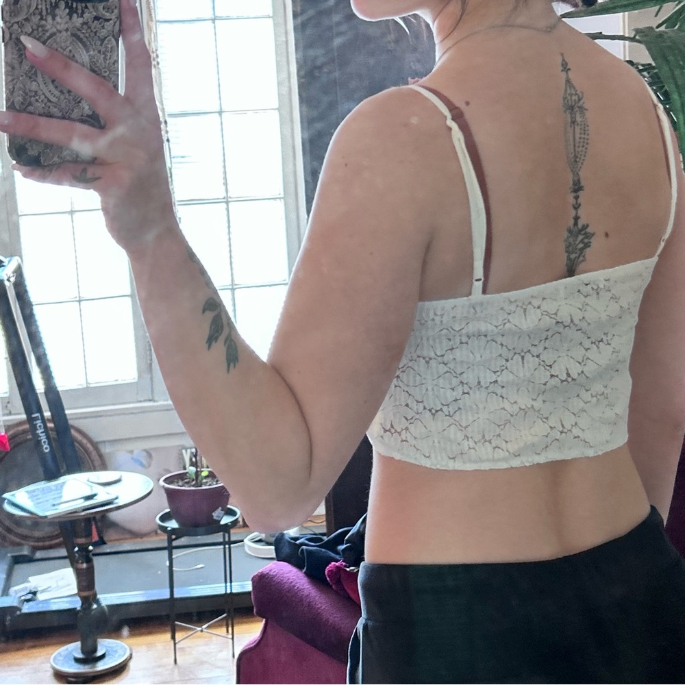 zara white lacy tank top - Picture 3 of 4